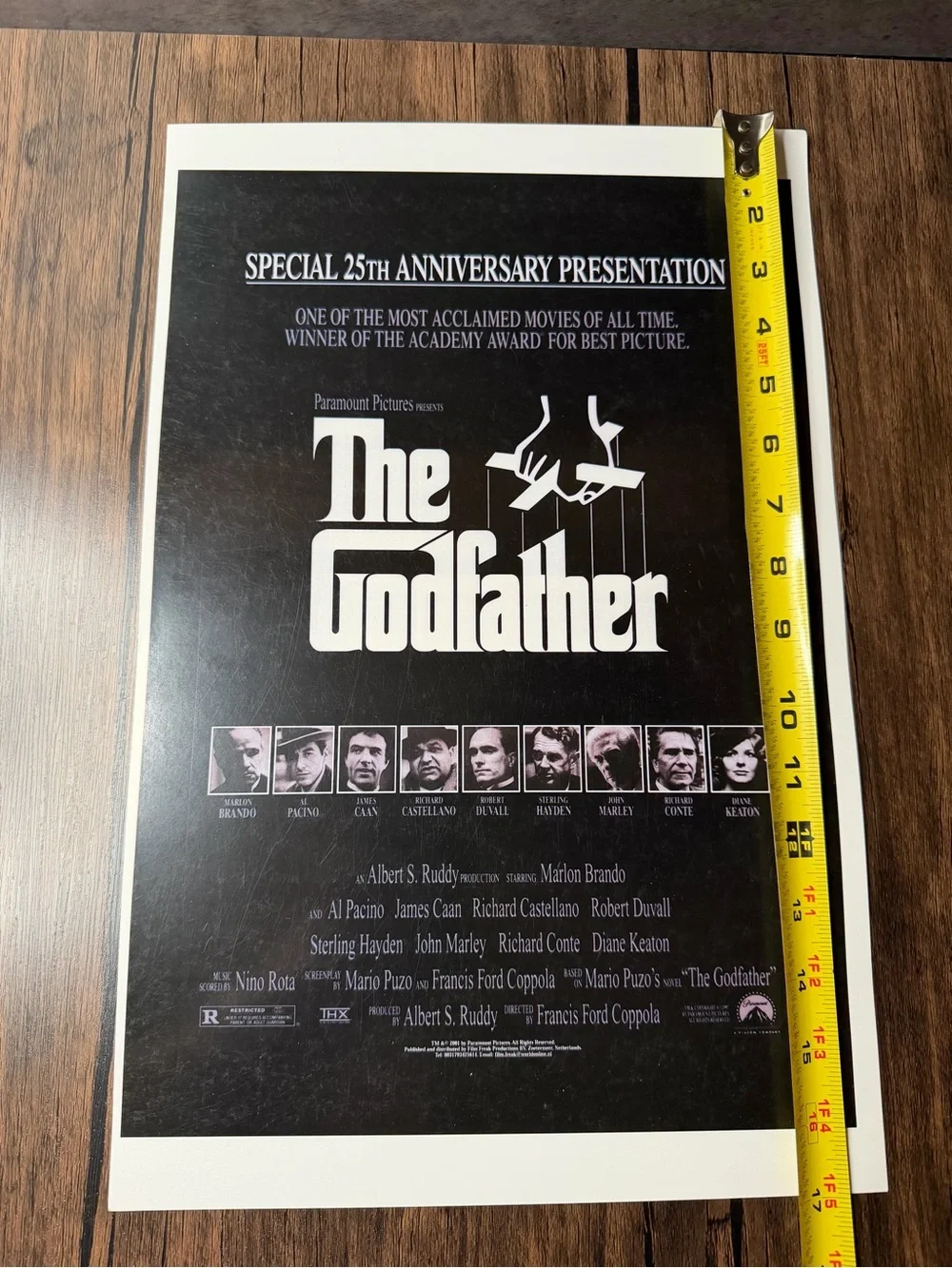 The Godfather 25th Anniversary Black Wall Art Poster 11x17”